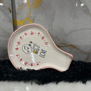 Rae Dunn Pink and White Spoon Rest